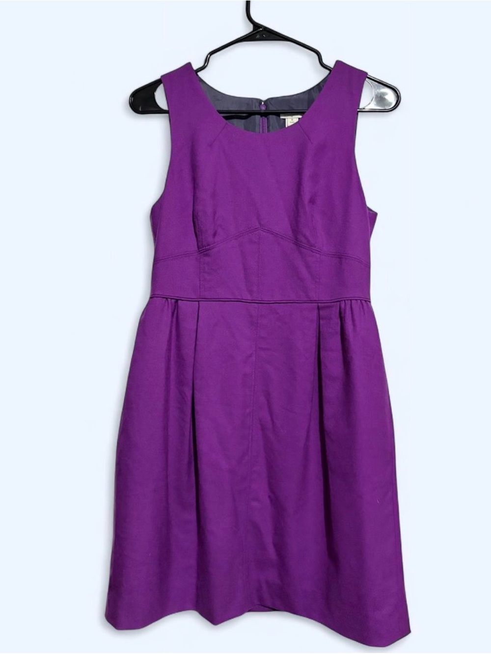 J. Crew Sleeveless Purple Fit-and-Flare Dress